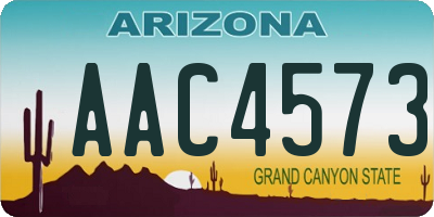 AZ license plate AAC4573