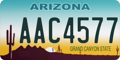 AZ license plate AAC4577