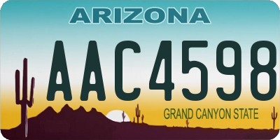 AZ license plate AAC4598
