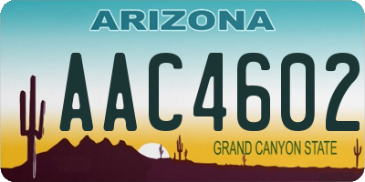 AZ license plate AAC4602