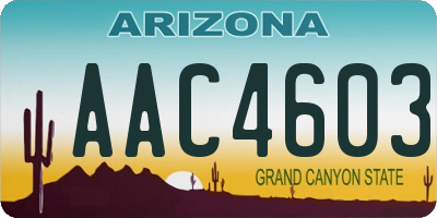 AZ license plate AAC4603