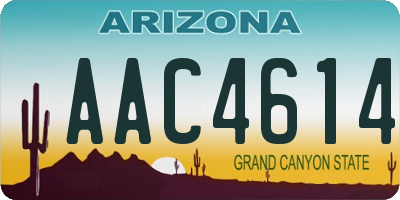 AZ license plate AAC4614
