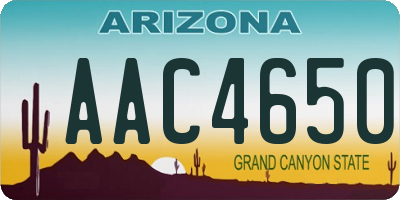 AZ license plate AAC4650