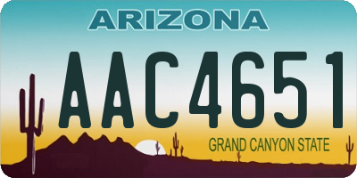 AZ license plate AAC4651