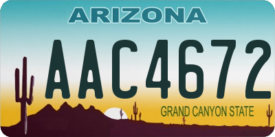 AZ license plate AAC4672