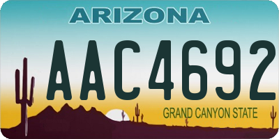 AZ license plate AAC4692