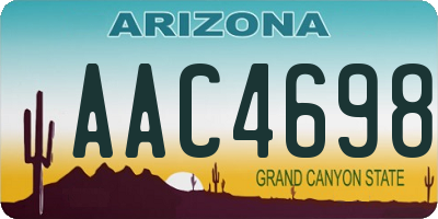 AZ license plate AAC4698