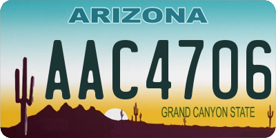 AZ license plate AAC4706