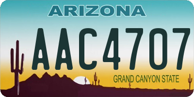 AZ license plate AAC4707