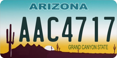 AZ license plate AAC4717