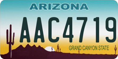 AZ license plate AAC4719