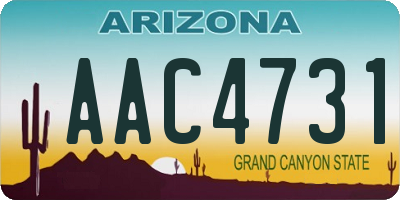 AZ license plate AAC4731