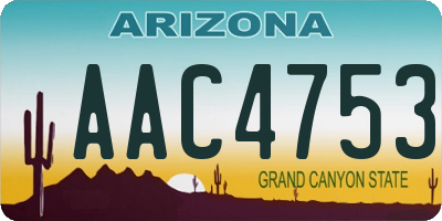 AZ license plate AAC4753