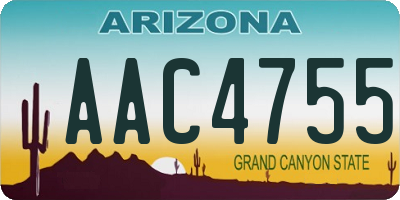 AZ license plate AAC4755