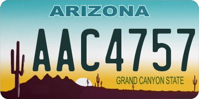AZ license plate AAC4757