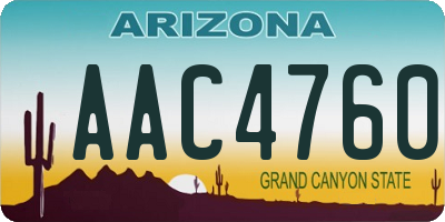 AZ license plate AAC4760