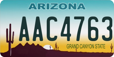 AZ license plate AAC4763
