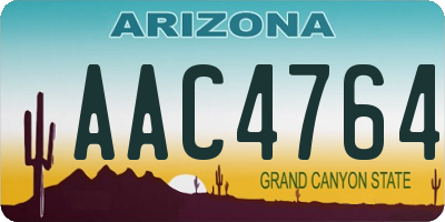 AZ license plate AAC4764