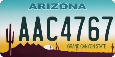 AZ license plate AAC4767