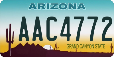 AZ license plate AAC4772