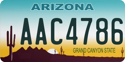 AZ license plate AAC4786