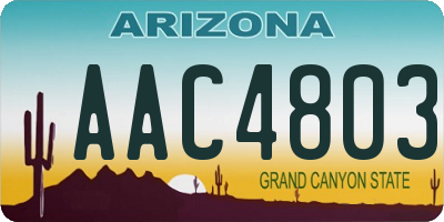 AZ license plate AAC4803