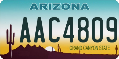 AZ license plate AAC4809
