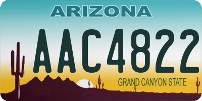 AZ license plate AAC4822