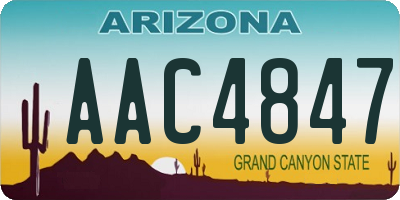 AZ license plate AAC4847