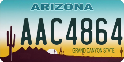AZ license plate AAC4864