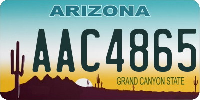 AZ license plate AAC4865