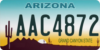 AZ license plate AAC4872