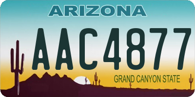 AZ license plate AAC4877