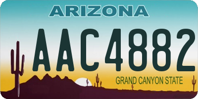 AZ license plate AAC4882