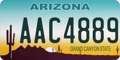 AZ license plate AAC4889