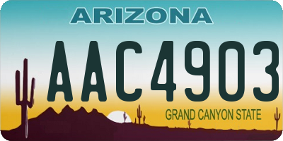 AZ license plate AAC4903