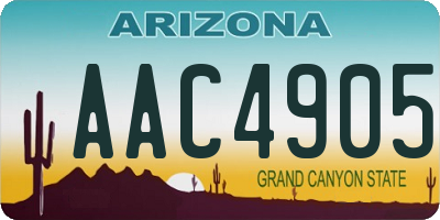 AZ license plate AAC4905