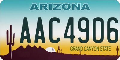 AZ license plate AAC4906