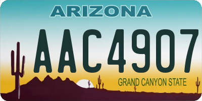 AZ license plate AAC4907