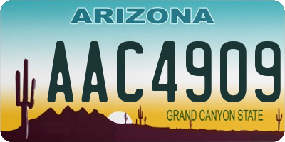 AZ license plate AAC4909