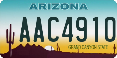 AZ license plate AAC4910