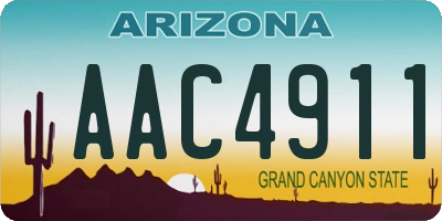 AZ license plate AAC4911