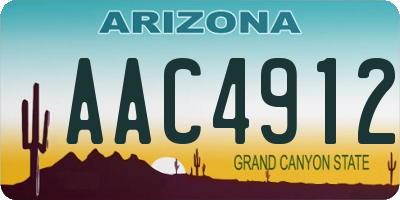 AZ license plate AAC4912