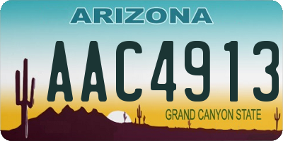 AZ license plate AAC4913