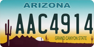 AZ license plate AAC4914