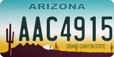 AZ license plate AAC4915