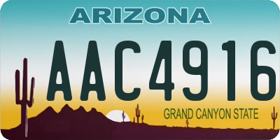 AZ license plate AAC4916