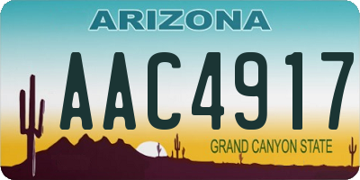 AZ license plate AAC4917