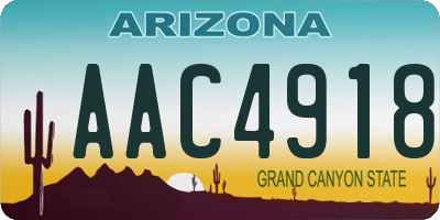 AZ license plate AAC4918