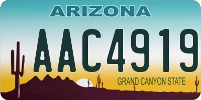 AZ license plate AAC4919